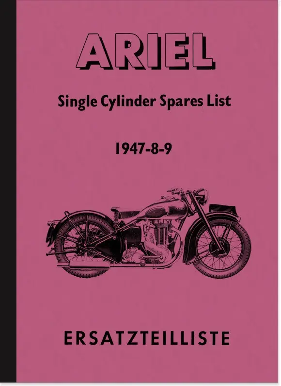 Ariel 350 500 600 ccm 1-Zylinder 1947-1949 Ersatzteilliste