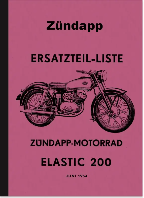 Zündapp Elastic 200 spare parts list Spare parts catalog