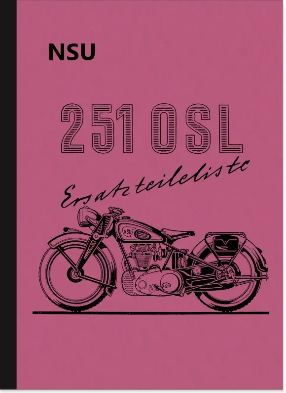 NSU 251 OSL spare parts list spare parts catalog parts catalog parts list