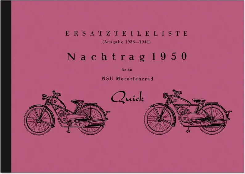 NSU Quick 1936-41, Nachtrag 1950 Ersatzteilliste