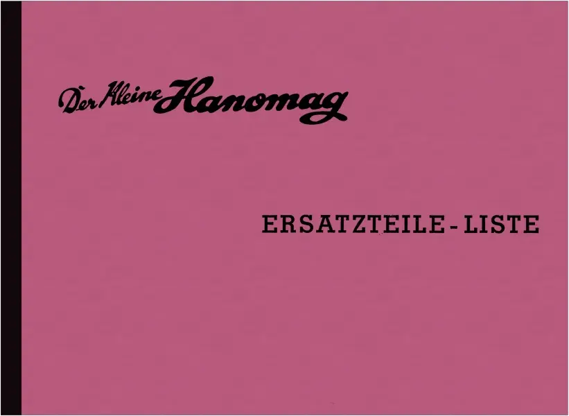 Hanomag Komissbrot spare parts list spare parts catalog parts catalog