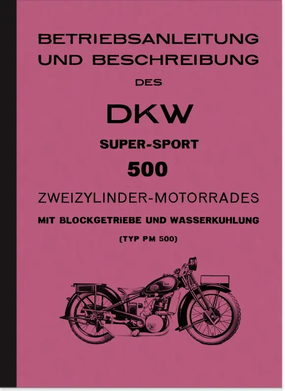DKW Supersport PM 500 User Owner's manual