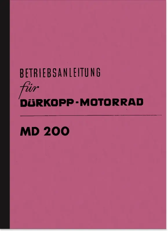Dürkopp MD 200 Operating Instructions Manual