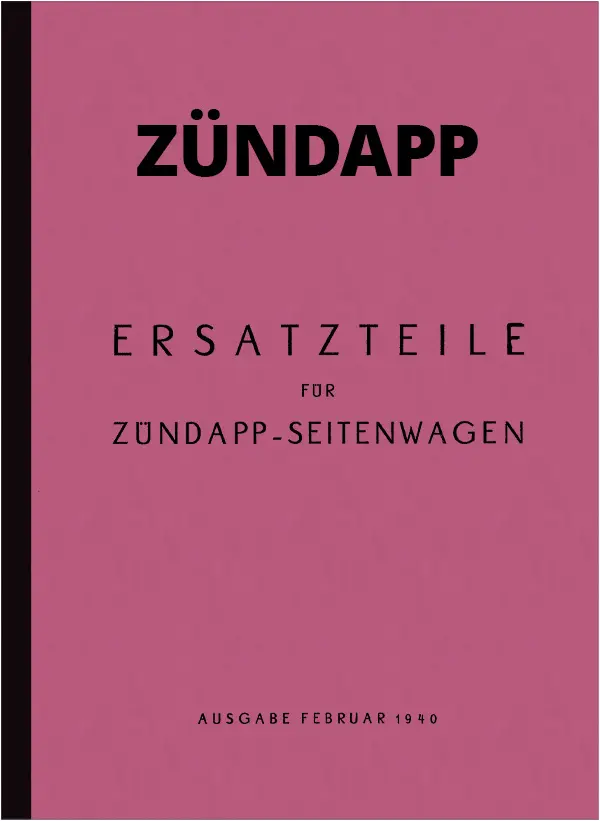 Zündapp Seitenwagen der Wehrmacht Ersatzteilliste