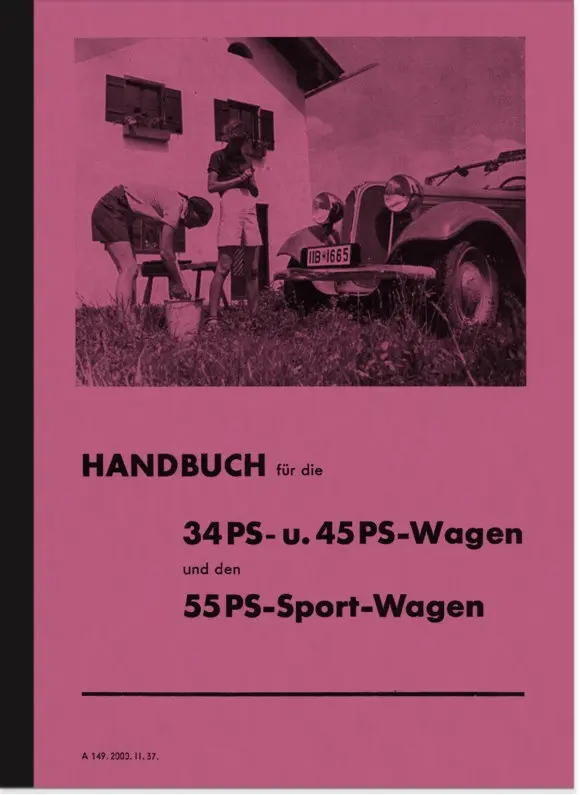BMW Typ 315 319 329 34 45 55 PS 1,5 2 ltr. 6-Zylinder Bedienungsanleitung
