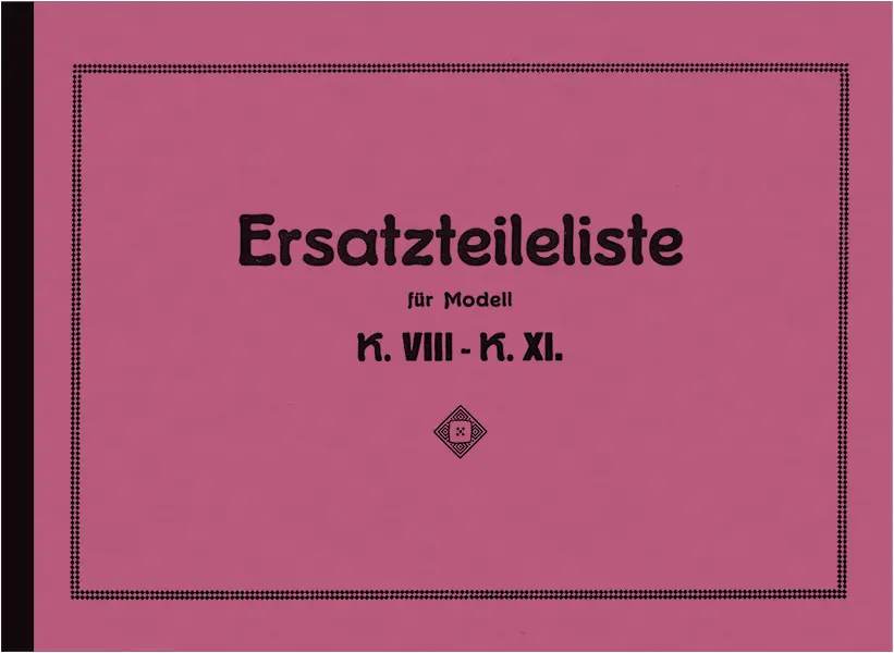 Triumph K8, K9, K10 und K11 Ersatzteilliste Teileliste