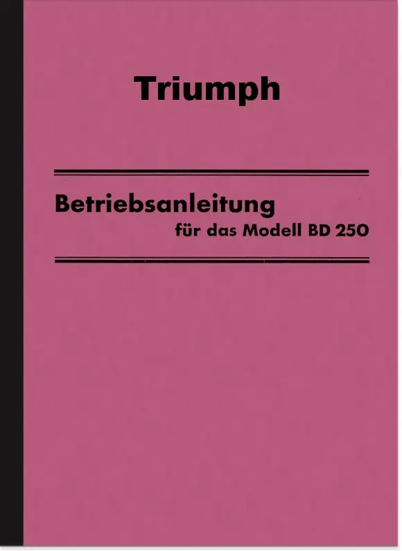 Triumph BD 250 BD250 Bedienungsanleitung