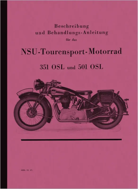 NSU 351 OSL und 501 OSL Bedienungsanleitung