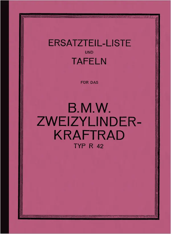 BMW R 42 spare parts list