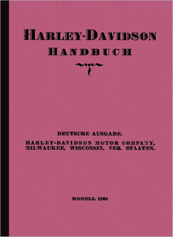 Harley-Davidson 1000 /1200 ccm 1926 Instruction manual