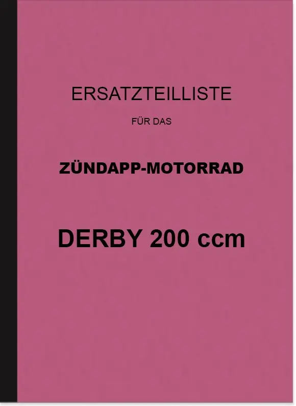 Zündapp Derby 200 (DB 200) spare parts list spare parts catalog parts catalog