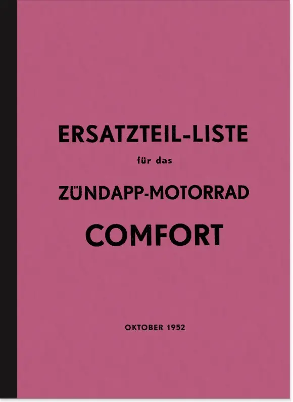 Zündapp Comfort 1952 Ersatzteilliste