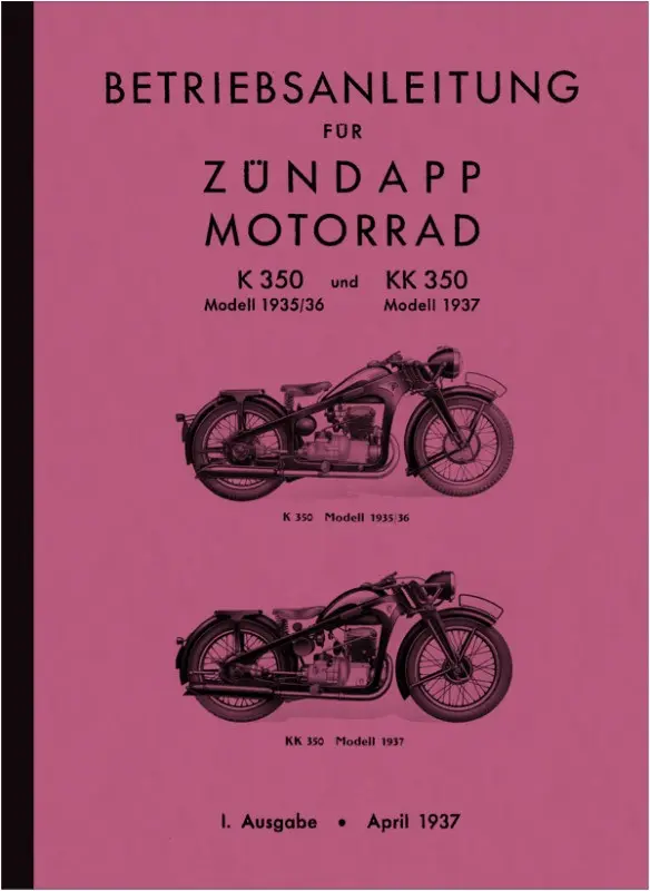 Zündapp Kardan K KK 350 Bedienungsanleitung