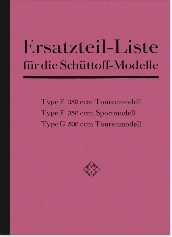 Schüttoff E 350 T, F 350 S und G 500 T Ersatzteilliste