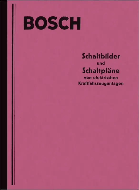 Bosch Schaltbilder und Schaltpläne, Elektrischer Schaltplan für verschiedene KFZ
