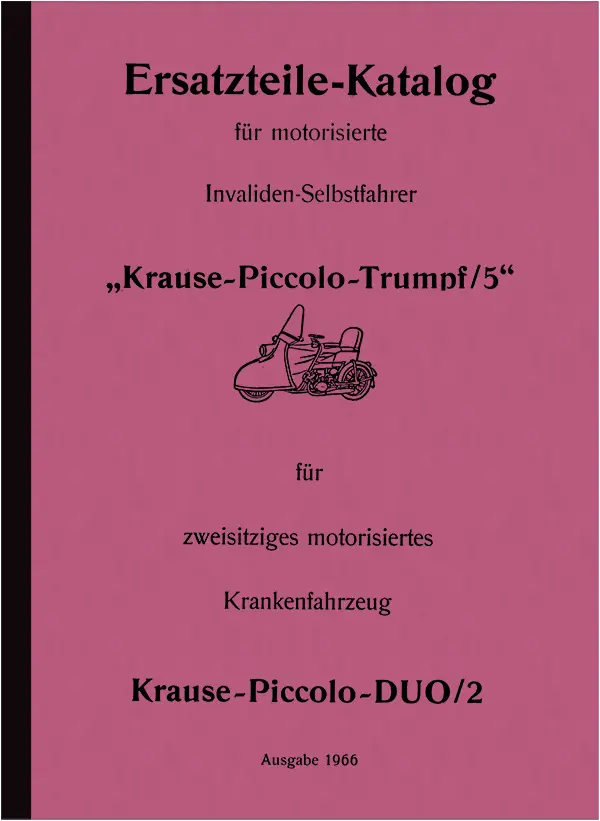 Krause Piccolo Trumpf/5 and DUO/2 spare parts list Spare parts catalog