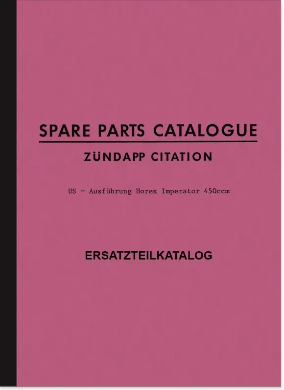 Zündapp Citation Horex Imperator US Ersatzteilliste