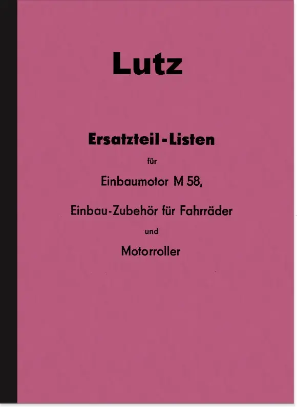 Lutz M 58 Motor Einbaumotor Ersatzteilliste