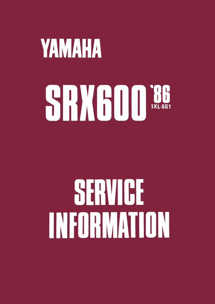 Yamaha SRX 600 SRX600 Reparaturanleitung Werkstatthandbuch Service Informationen