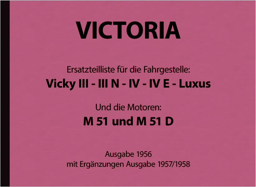 Victoria Vicky III, Vicky IV, Vicky III N, Vicky IV E und Luxus Ersatzteilliste