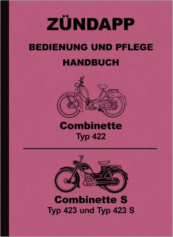 Zündapp Combinette Type 422, 423 and 423 S Operating Instructions User Owner's Manual