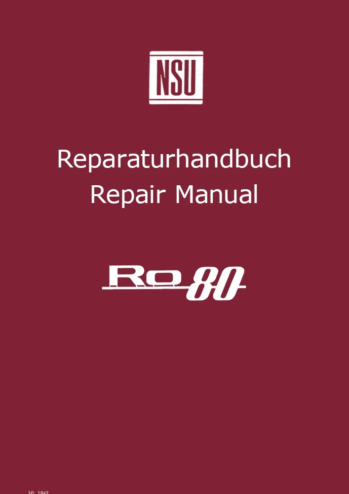 NSU RO 80 1967/68 repair instructions