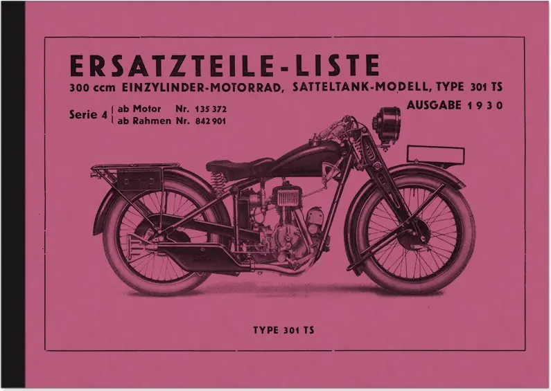 NSU 301 TS (Satteltank) Ersatzteilliste