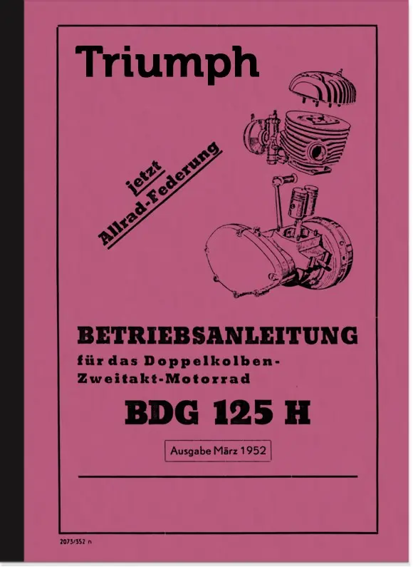 Triumph BDG 125 H Motorrad Bedienungsanleitung