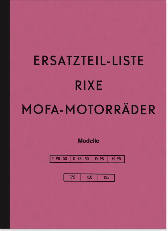 Rixe 98 125 150 175 T K D H Ersatzteilliste