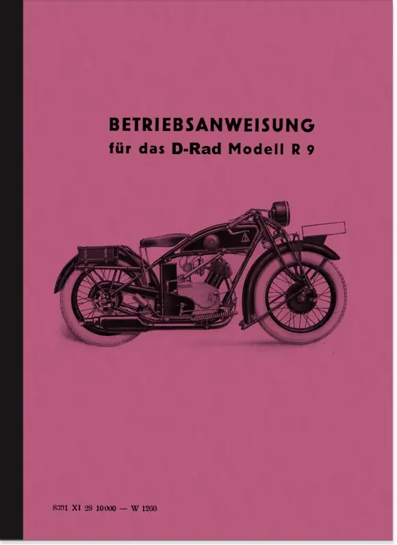 D-Rad R 9 R9 Motorrad Bedienungsanleitung