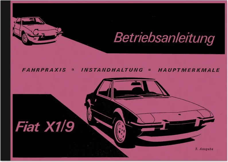 Fiat X 1/9 Instruction Manual Instruction Manual X1/9