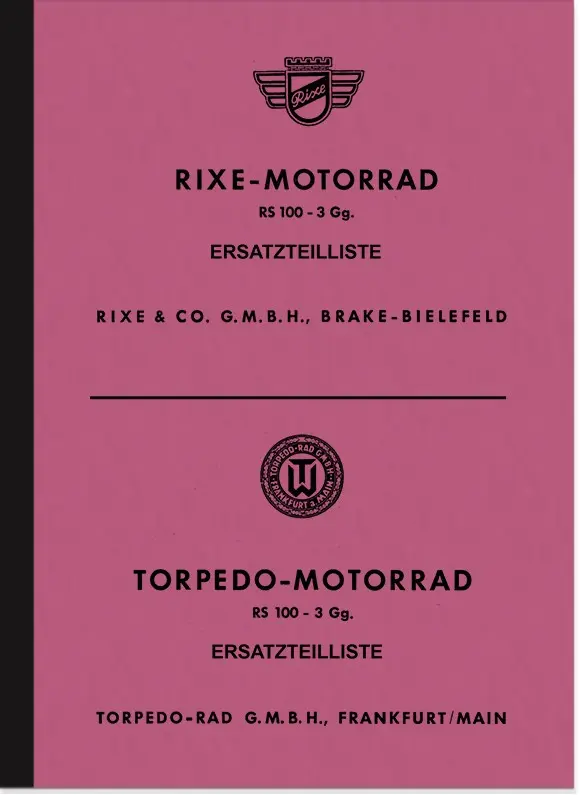 Rixe Torpedo RS 100/3 Ersatzteilliste