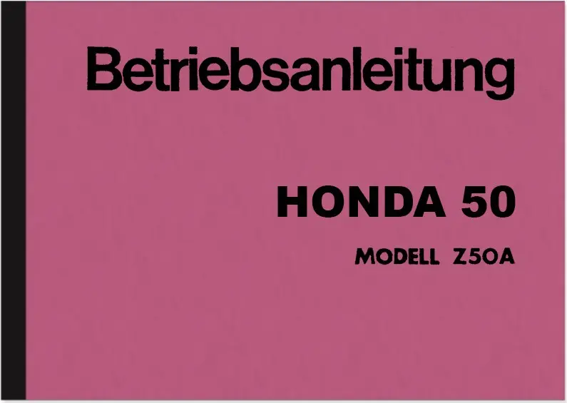 Honda Monkey Z 50 A Operating Instructions Manual Manual Z50A