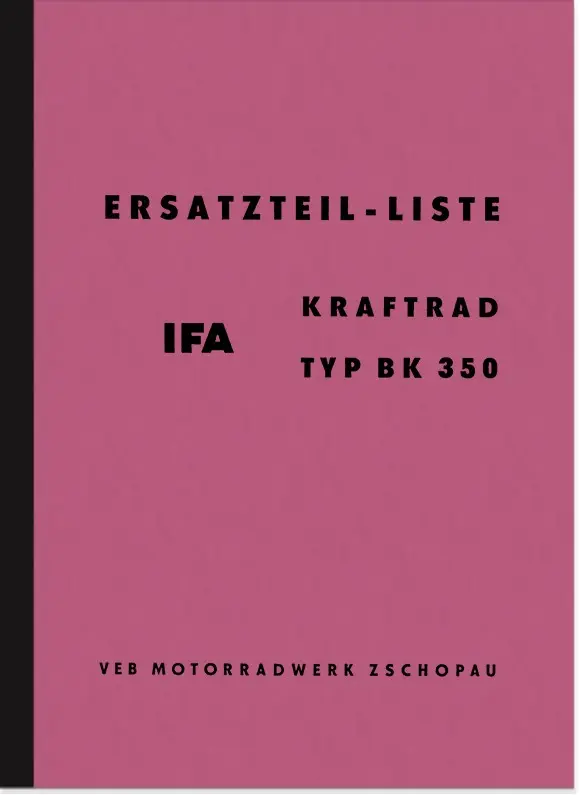 IFA BK350 Ersatzteilliste