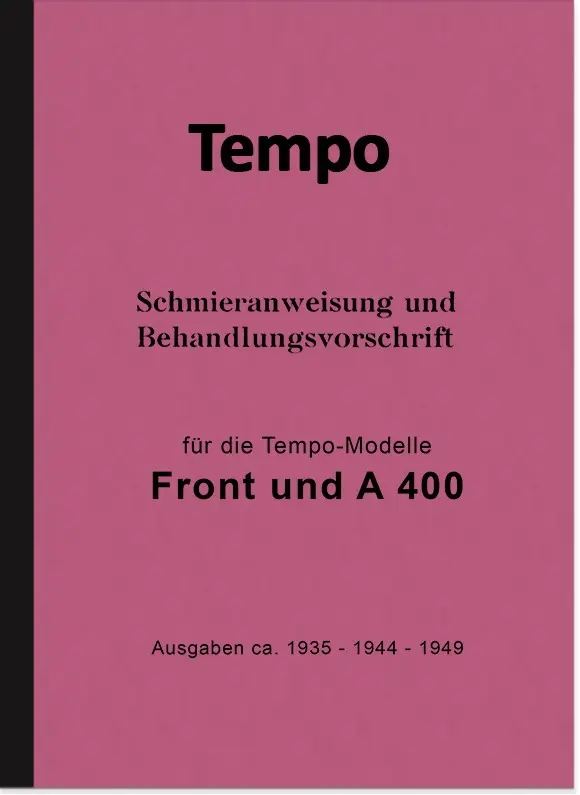 Tempo Front und A 400 Bedienungsanleitung