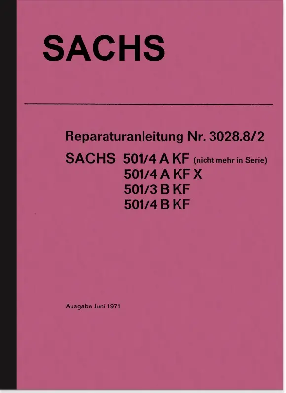 Sachs 50 ccm 3 und 4-Gang Motor Reparaturanleitung Werkstatthandbuch