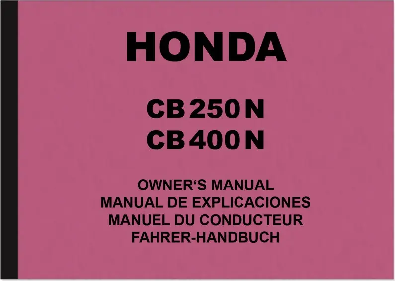 Honda CB 250N und CB 400N Bedienungsanleitung