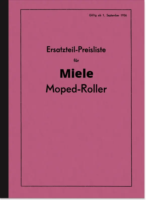Miele K 50 S Moped-Roller Ersatzteilliste