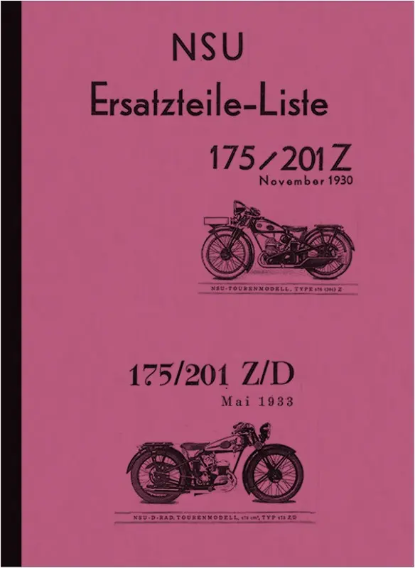 NSU 175 und 201 Z/ZD Ersatzteilliste