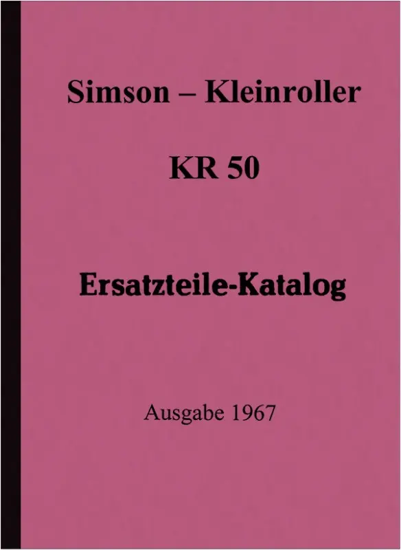 Simson KR 50 Kleinroller Ersatzteilliste