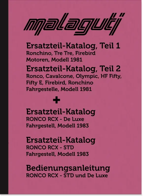 Malaguti Ersatzteilliste und Bedienungsanleitung