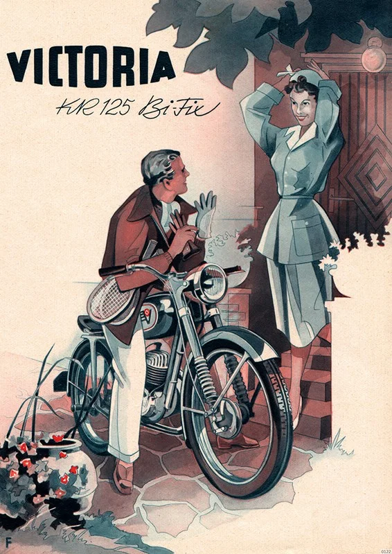 Victoria KR 125 KR125 Bi-Fix Bifix Motorcycle Poster Picture
