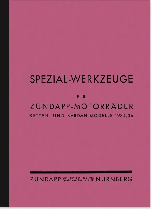 Zündapp Anleitung Liste Spezial-Werkzeuge K 350 500 800 KS  Derby DB DL KK DBK DBL DE
