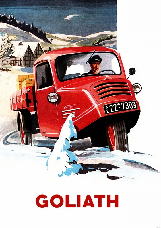 Goliath GD 750 Pritschenwagen Lieferwagen Kleintransporter Nutzfahrzeug Poster