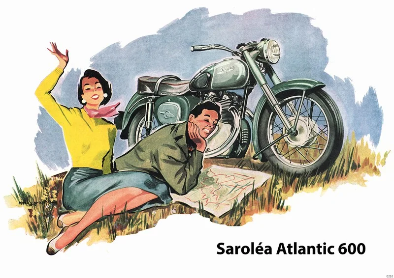 Saroléa Atlantic 600 ccm Motorrad Poster