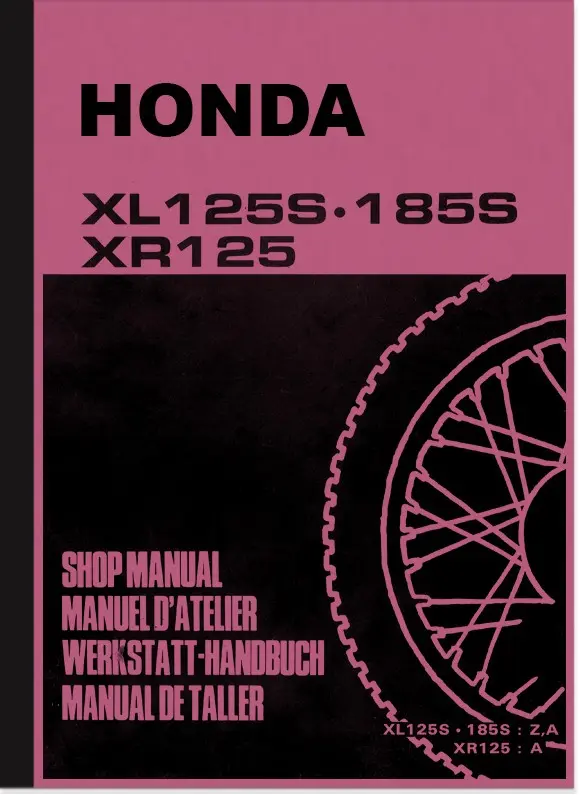 Honda XL 125 S, XL 185 S, XR 125 Reparaturanleitung Werkstatthandbuch