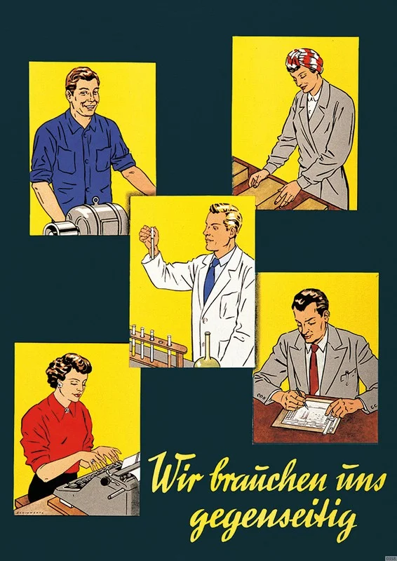 "Wir brauchen uns gegenseitig" Arbeit Beruf Menschen Poster