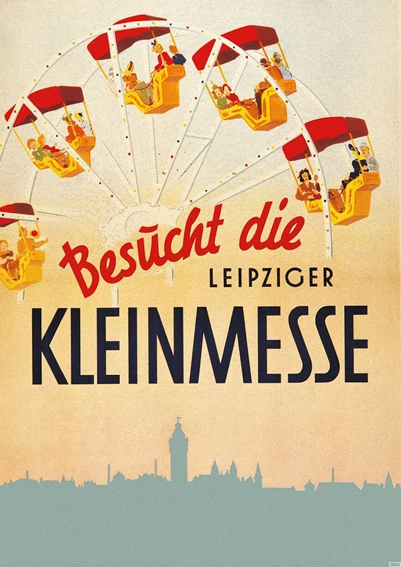 "Visit the Leipzig Small Fair" Fairground Poster Picture Event