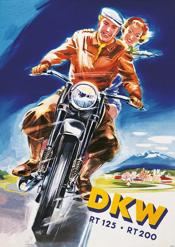 DKW RT 125 und RT 200 Motorrad Poster