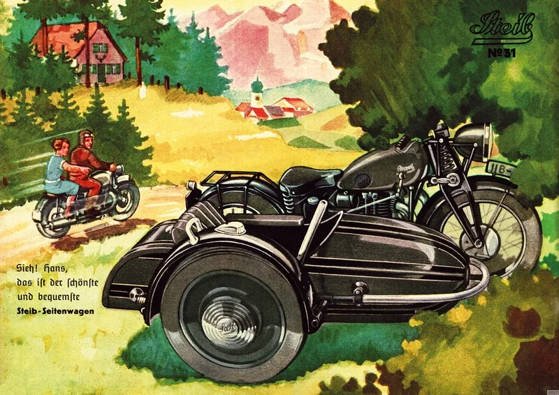 Steib Seitenwagen Poster mit Spruch Vorkrieg Motorrad No. 31